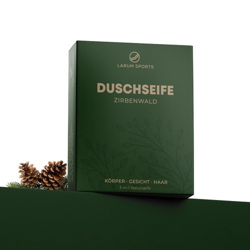 Cosmetics packaging with the title 'Modern Minimal Soap Packaging Design – ZIRBENWALD (Natural Care)'