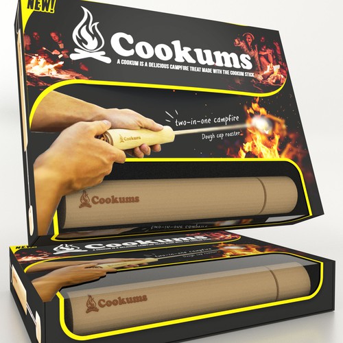 Outdoor packaging with the title 'Cookums box concept'