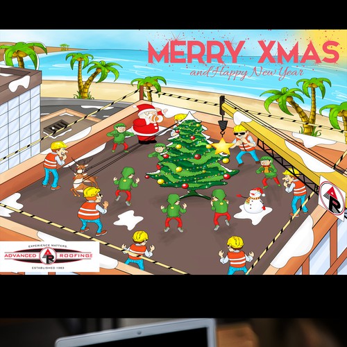 Christmas artwork with the title 'Xmas card illustration'