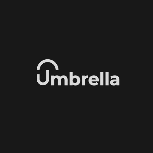 Out-of-the-box logo with the title 'Umbrella logo design concept'