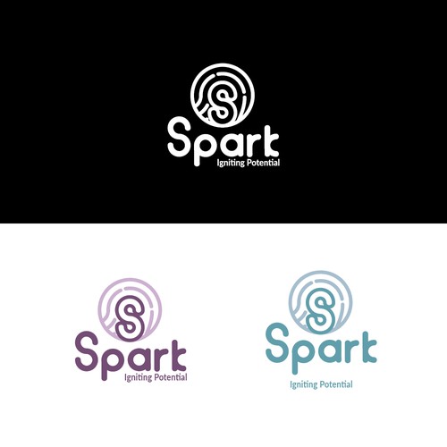 Spark logo with the title 'Finger print logo'