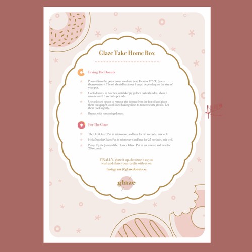 Girly artwork with the title 'Illustrated donut flyer'