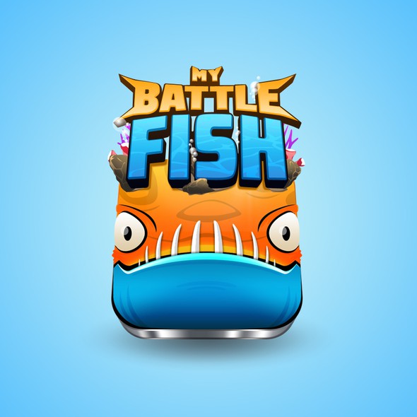 Battle logo with the title 'My Battle Fish Logo for Mobile Game'