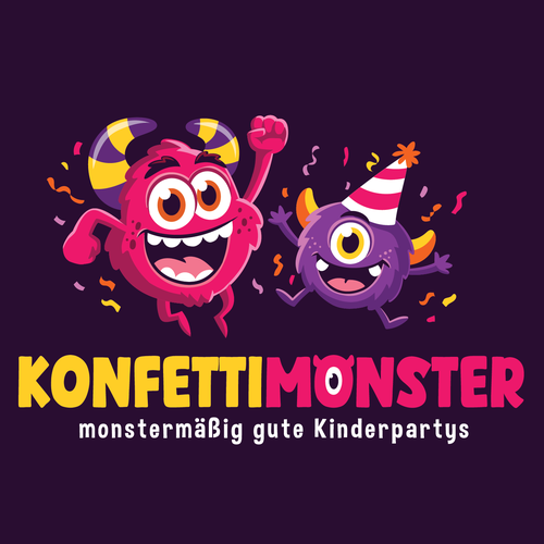 Party logo with the title 'Konfetti Monster logo'