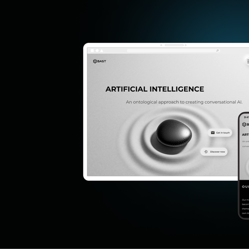 B2B website with the title 'ARTIFICIAL INTELLIGENCE'