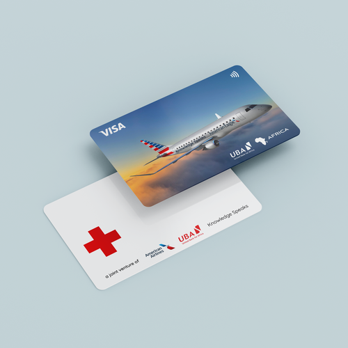 Hospital design with the title 'Credit card design for American Airlines and Knowledge Speaks'