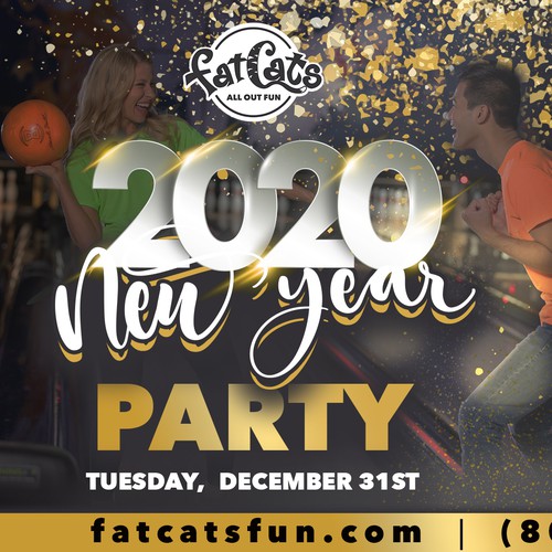 Party design with the title 'Advertising for 2020 new year party'
