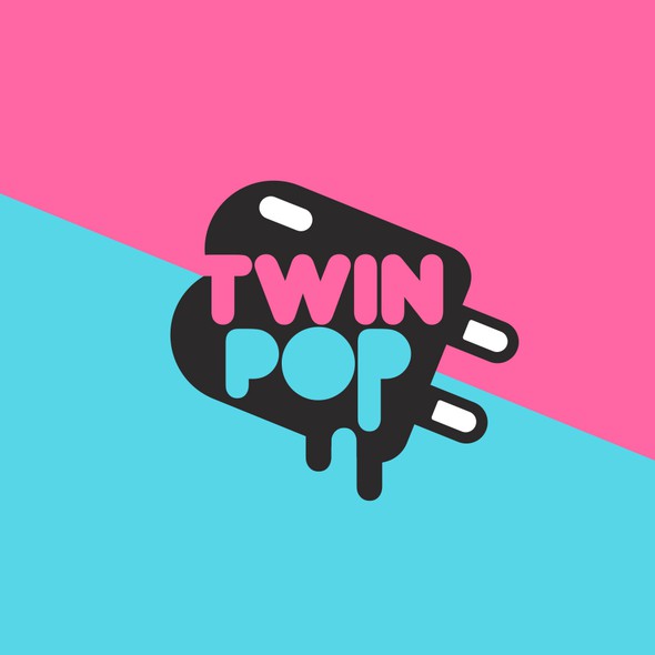 粉红色标识的标题“twinpop”