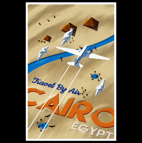 3D artwork with the title 'Travel Poster'