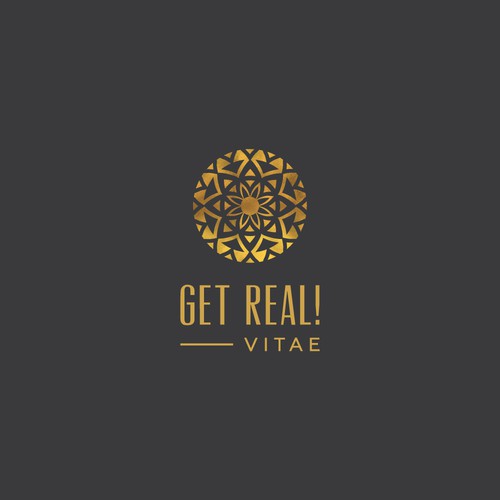 Round logo with the title 'Logo design for the beauty products'