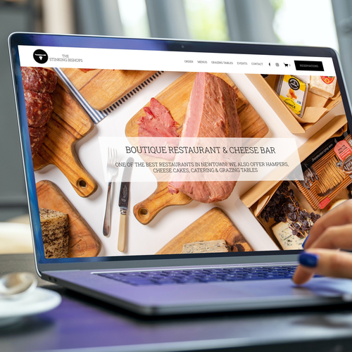 Cheese design with the title 'Celebrating Cheese With Connoisseurs, The Stinking Bishops'