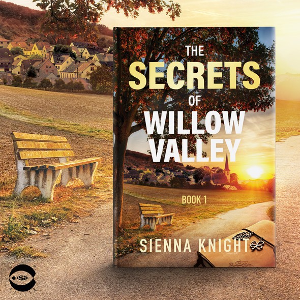 Elegant book cover with the title 'Book cover for "The Secrets of Willow Valley” by Sienna Knight'