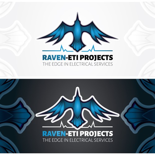 Raven logo with the title 'Raven logo concept for an electrical service company'
