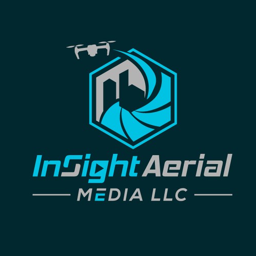 Drone logo with the title 'Modern Logo for Aerial drone photography company'