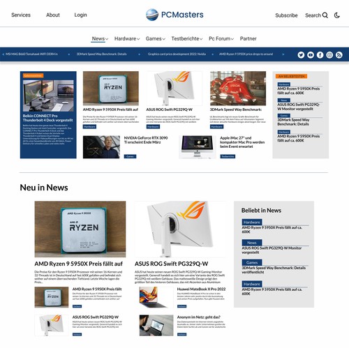 Portal design with the title 'Tech Magazine/ News Portal Web Design'