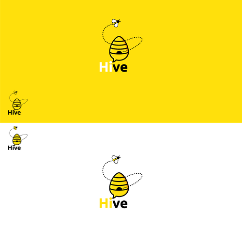 Speech design with the title 'Logo concept for bee themed social platform'