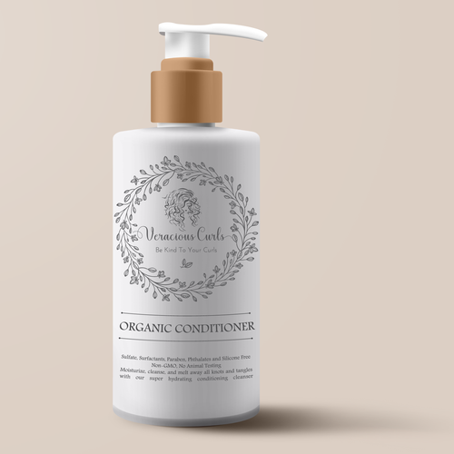 Shampoo label with the title 'Organic cnoditioner'