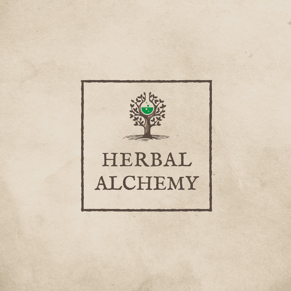 Alchemy design with the title 'Herbal Alchemy'