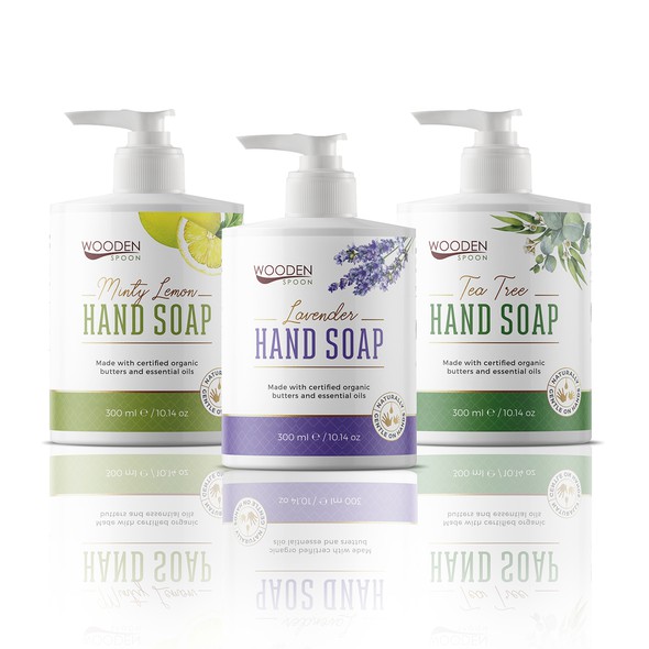 Soap label with the title 'Hand soaps design'