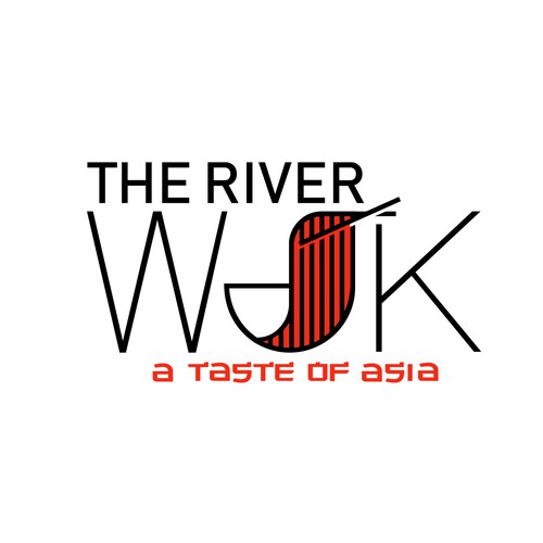 Asian logo with the title 'THE RIVER WOK'