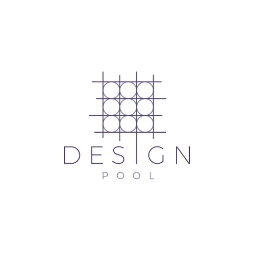 Sleek logo with the title 'Geometric line art logo for Design Pool'