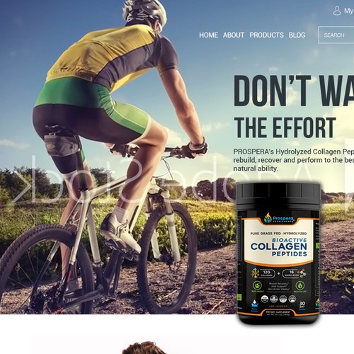 Supplement website with the title 'Web Page Design for food supplements '