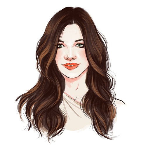 Portrait artwork with the title 'Hairstyles for a blow out bar'