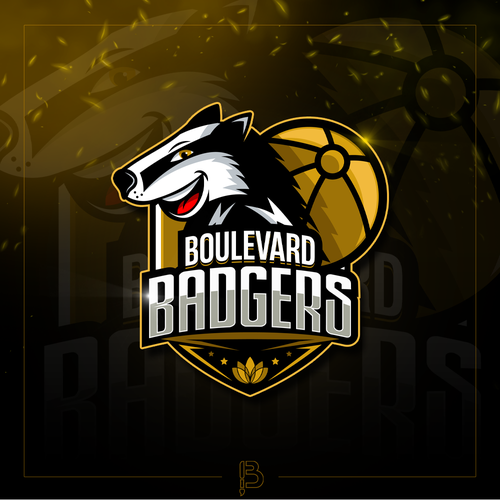Volleyball design with the title 'Boulevard Badgers - Winning Project'