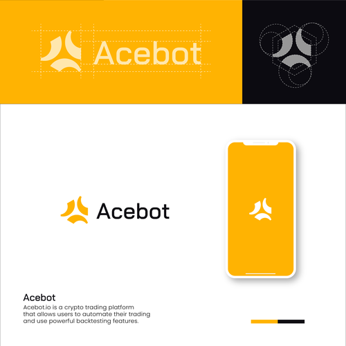 Bot logo with the title 'bold logo for crypto bot company'