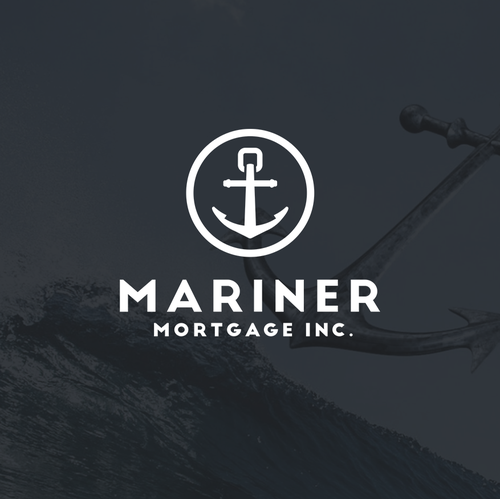 Round design with the title 'Lifting anchor with strong logo design'