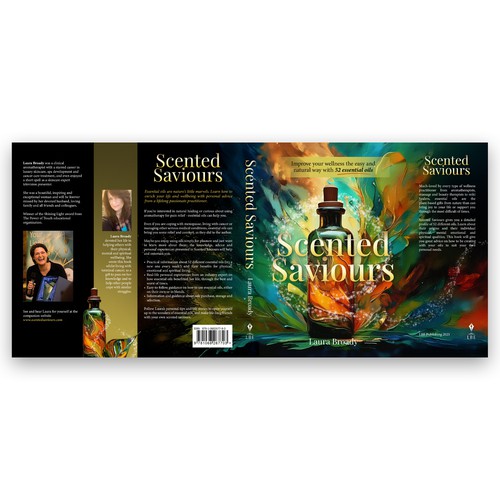 Abstract book cover with the title 'Book Cover Jacket Design for Scented Saviours'