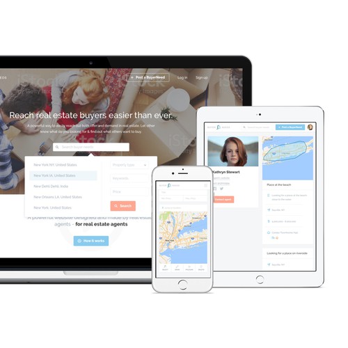 Icon website with the title 'Real estate portal design'