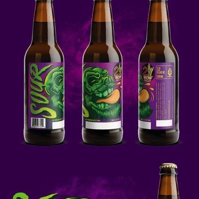 sour beer label design for 2 row brewing