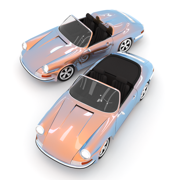 Automotive illustration with the title 'Classic car conversion design'