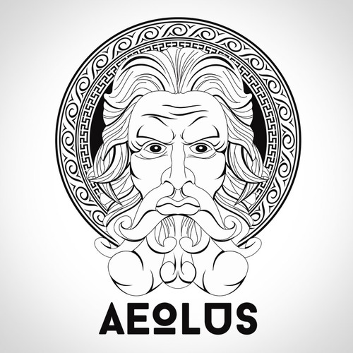 Zeus design with the title 'Create Versace Style Illustration for a Vape Brand'