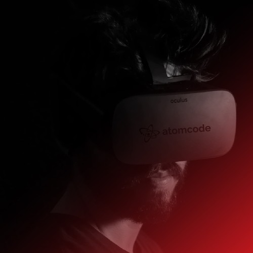 Computer brand with the title 'atomcode  Logo'