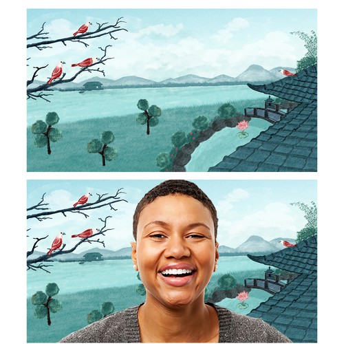 Bird artwork with the title '99designs community contest illustrations'