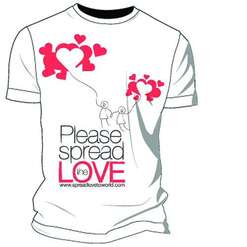 Spread design with the title 'Spread the LOVE tshirt global positive message'