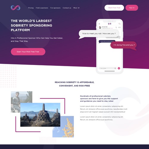 Company website with the title 'Sobriety Redesign'