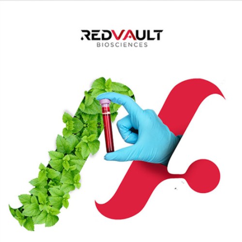 Pharma logo with the title 'redvault'