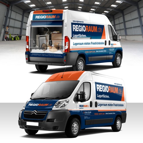 Delivery design with the title 'RegioRaum Van Wrap'
