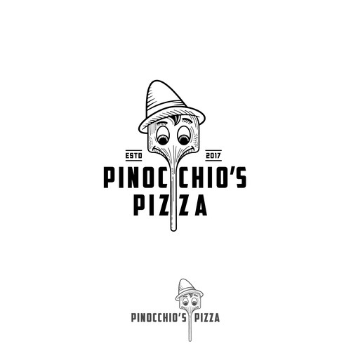 Food brand with the title 'Pinocchio pizzA'