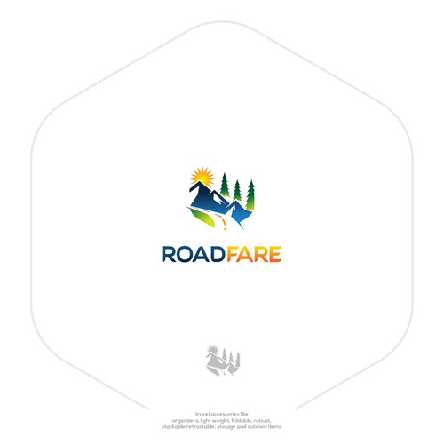 Road brand with the title 'Logo of products for travel enthusiasts'