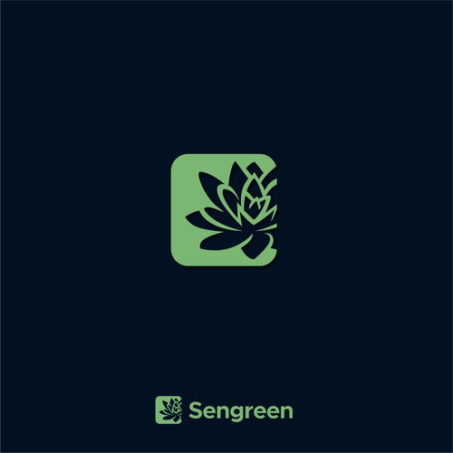 Succulent design with the title 'Sengreen'