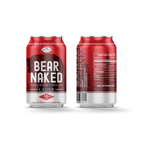 Soda can design with the title 'Packaging design for beer company'