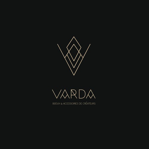 3D triangle logo with the title 'Logo concept for jewelry and accessories brand'