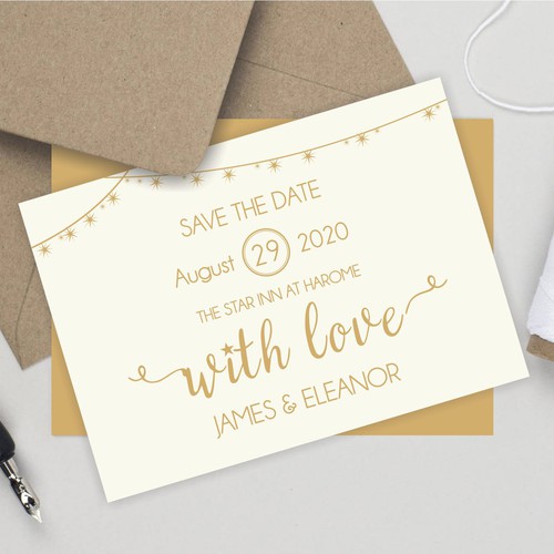Save the date design with the title 'Save the Date Card Design'