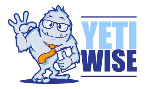Glasses design with the title 'Yeti Wise Logo'