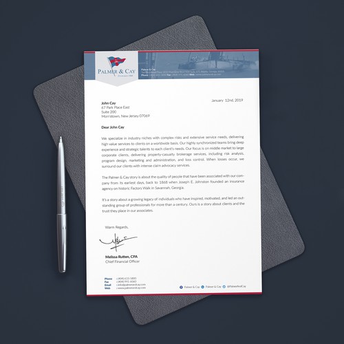 Letterhead design with the title 'Letter Head Company'