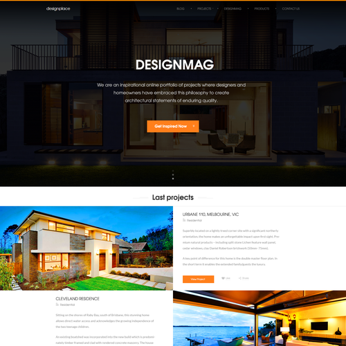House website with the title 'Inspirational Website Design For DesignPlace.com.au'